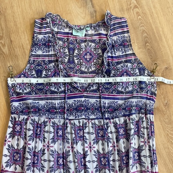 True Destinations 100% Cotton Boho pink and Purple Pattern Maxi Dress Size Large - Picture 6 of 9